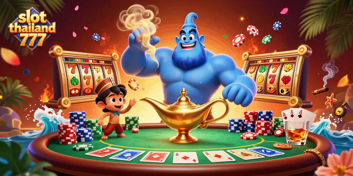 Experience excitement with slot thailand 777 in this vibrant casino scene featuring lucky symbols and characters!