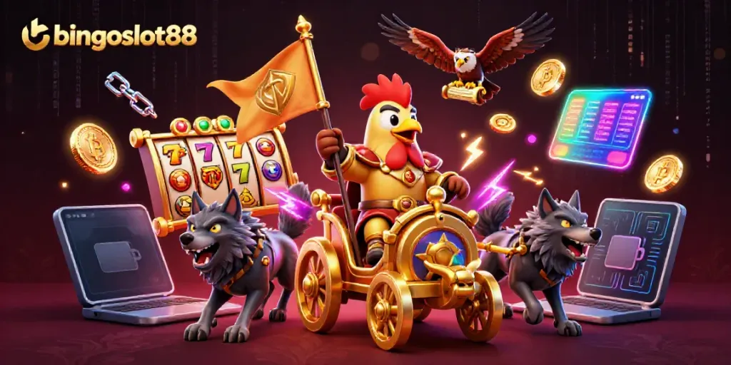 Rasakan keseruan bingoslot88 dengan ilustrasi kasino penuh warna dan detail menakjubkan.