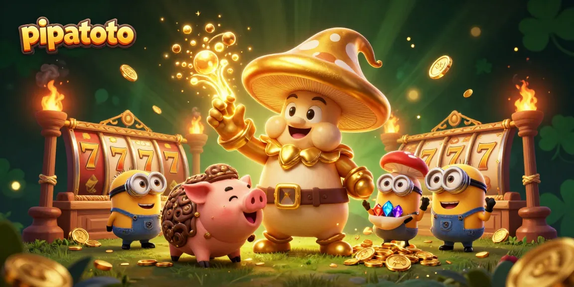 Pipatoto offers exciting gaming with golden wizard and treasure-hunting pig in a dynamic casino scene.