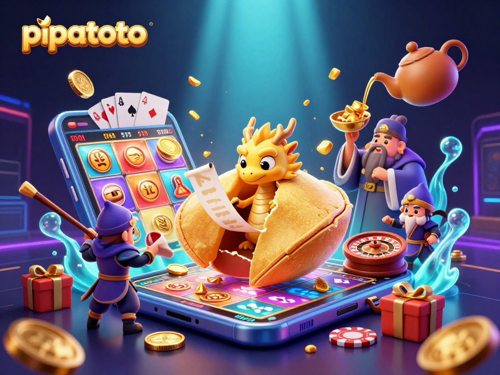 Win big at pipatoto with a vibrant illustration showcasing casino elements and characters.