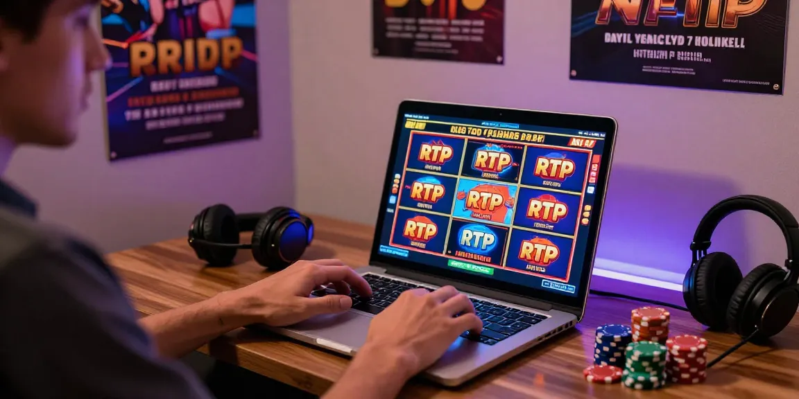 Slot gacor hari ini dengan permainan menarik di laptop, suasana nyaman dan penuh semangat.
