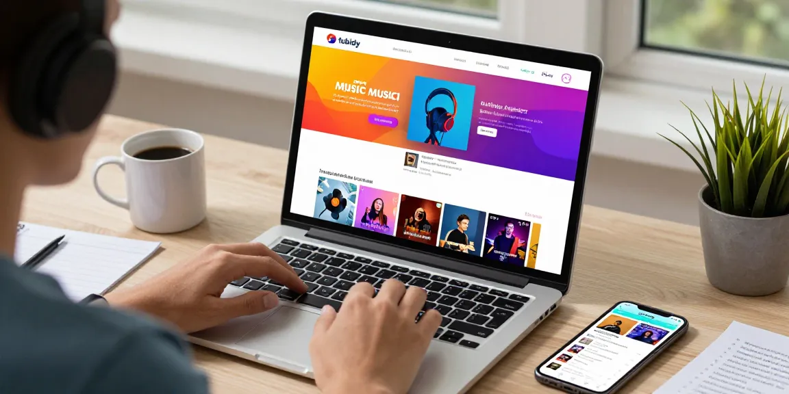 Browse trending music on Tubidy platform with vibrant interface and user engagement.