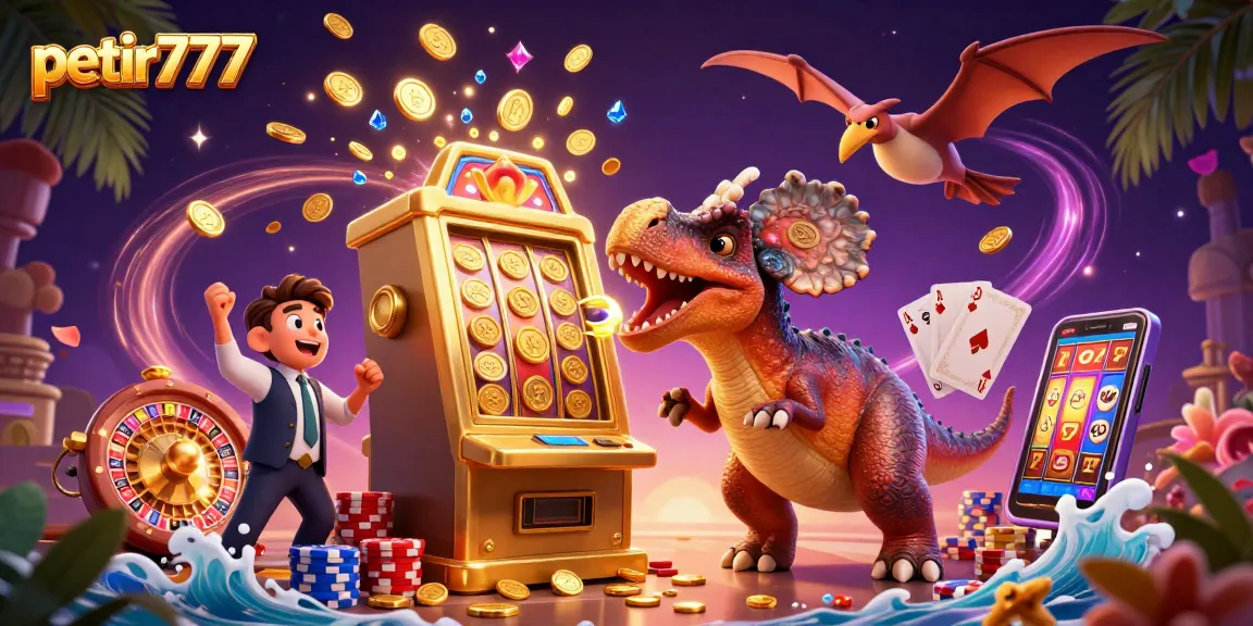 Experience an action-packed petir777 gaming scene with vibrant gold coins, dynamic characters, and thrilling animations.