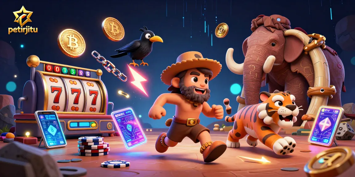 Mainkan petirjitu di kasino prasejarah dengan simbol jackpot dan chip poker
