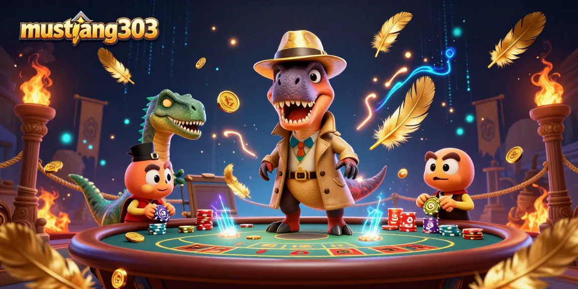 Experience thrilling bets at mustang303 with a velociraptor card counter and stegosaurus pit boss.