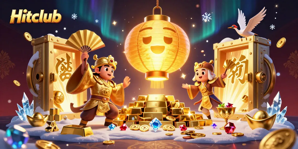 Experience thrilling action at Hitclub casino with a vibrant scene of golden wealth and lucky symbols.