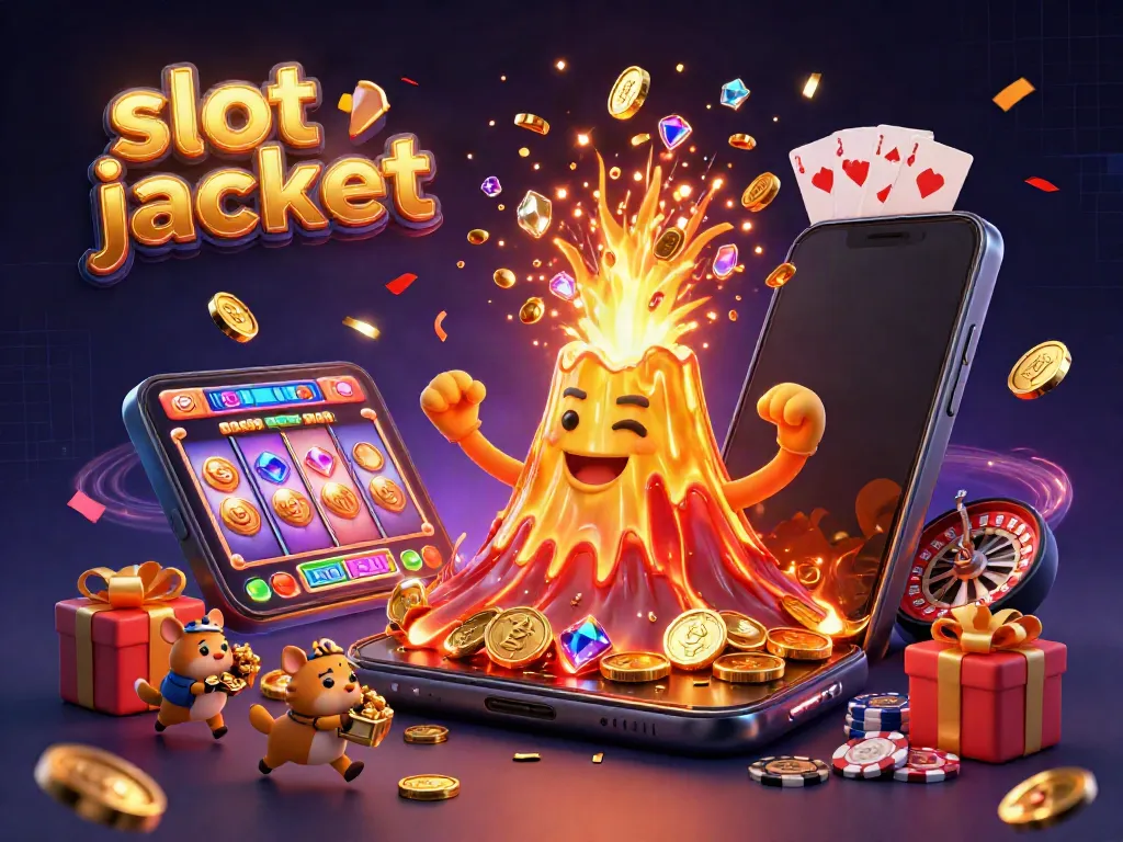 Experience the thrill of slot jackpot excitement with treasure-filled adventure in this vibrant illustration.