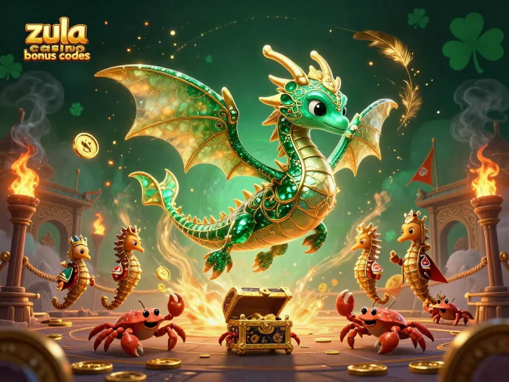 Experience Zula Casino bonus codes and win free coins in a vibrant 3D illustration featuring mythical characters.