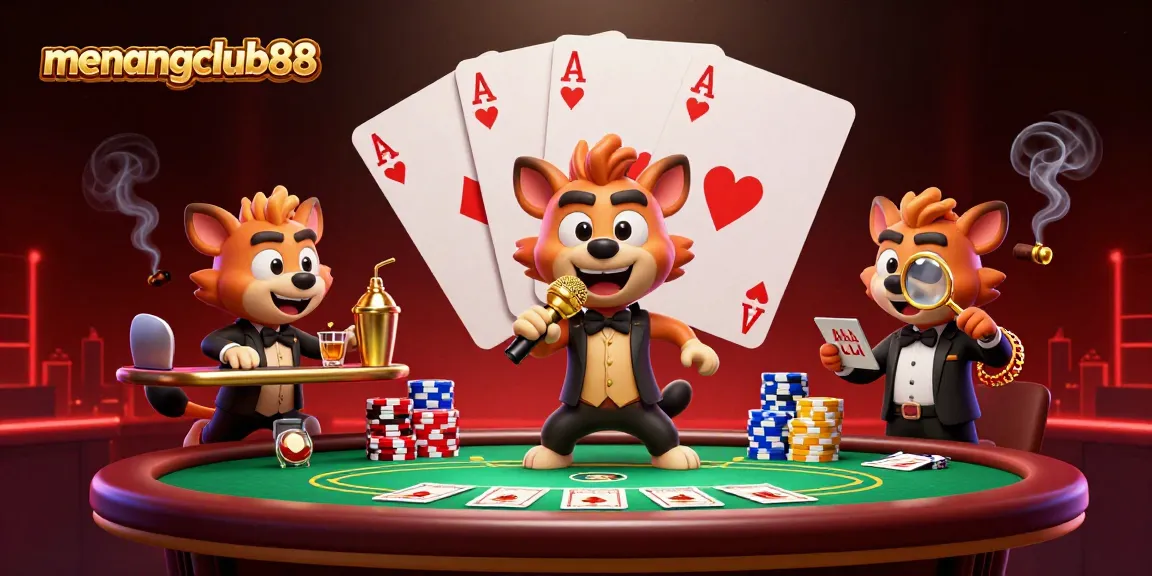 Experience winning at menangclub88 with lively hyenas entertaining in a vibrant casino setting