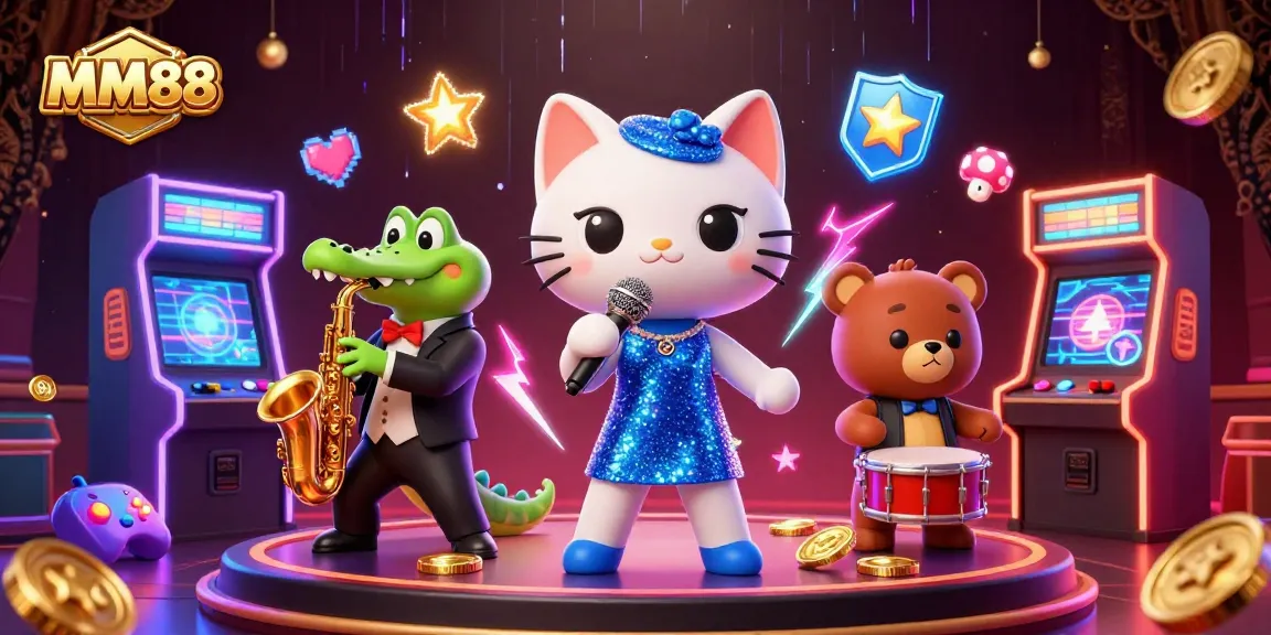 Experience the excitement at MM88 casino with vibrant 3D characters and colorful gaming elements.