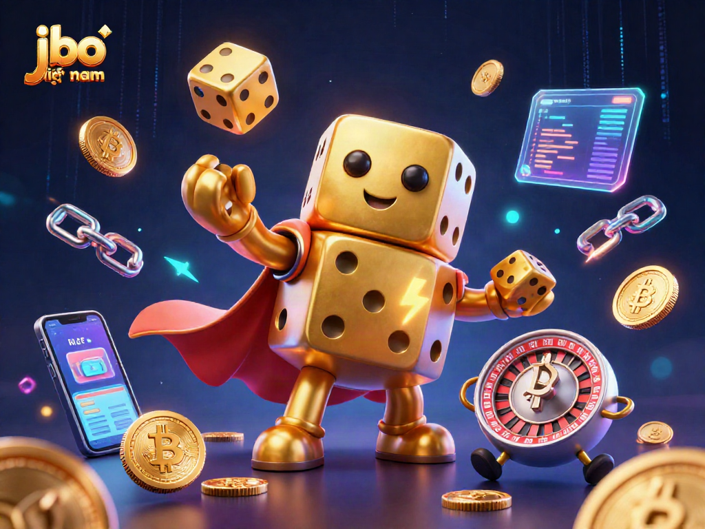 Roll dice while enjoying jbo việt nam's features, a vibrant casino digital illustration.