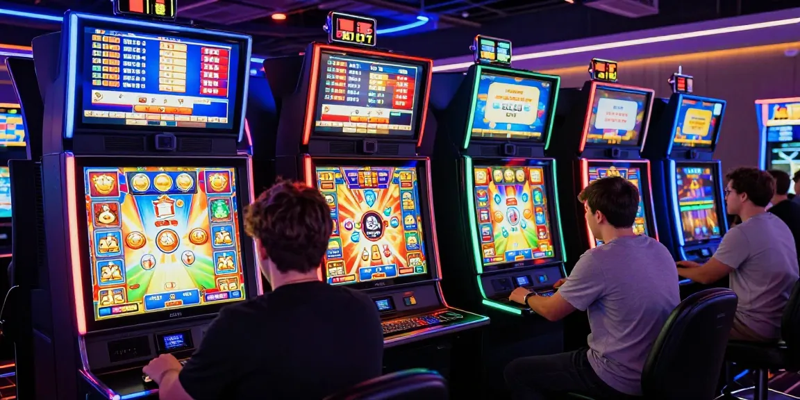 Pengalaman bermain slot gacor di kasino online dengan pemain aktif dan mesin slot berwarna cerah.