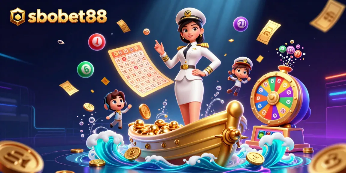 Experience sbobet88 with vibrant lottery elements and a commanding Asian casino figure.