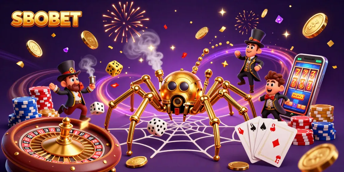 Menangkan taruhan SBOBET dengan ilustrasi kasino yang kaya detail dan elemen beruntung.