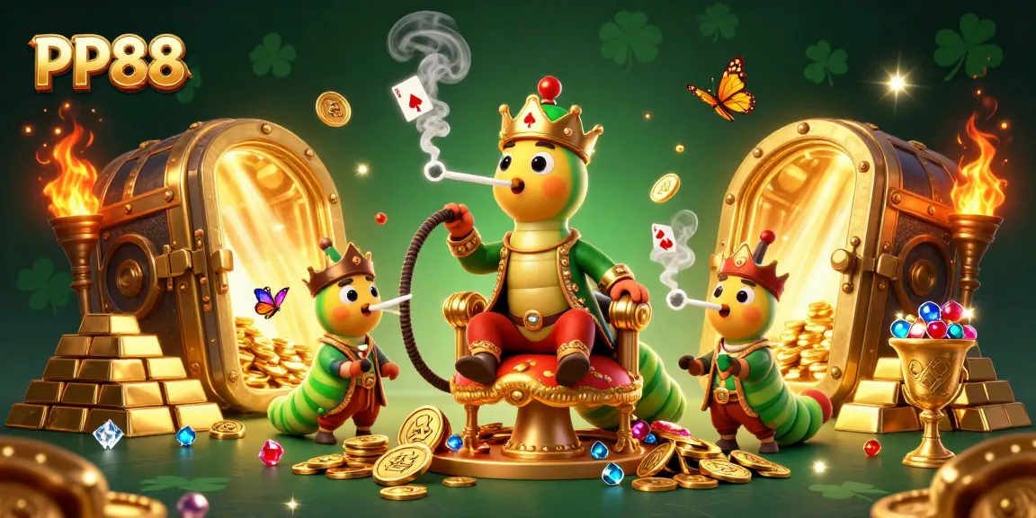 Experience PP88's vibrant casino scene with a hookah-master and treasure elements.