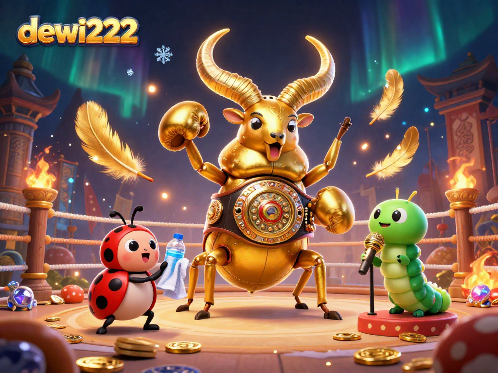 Gambarkan dewi222 bertarung di arena kasino dengan koin emas dan api yang berkobar.