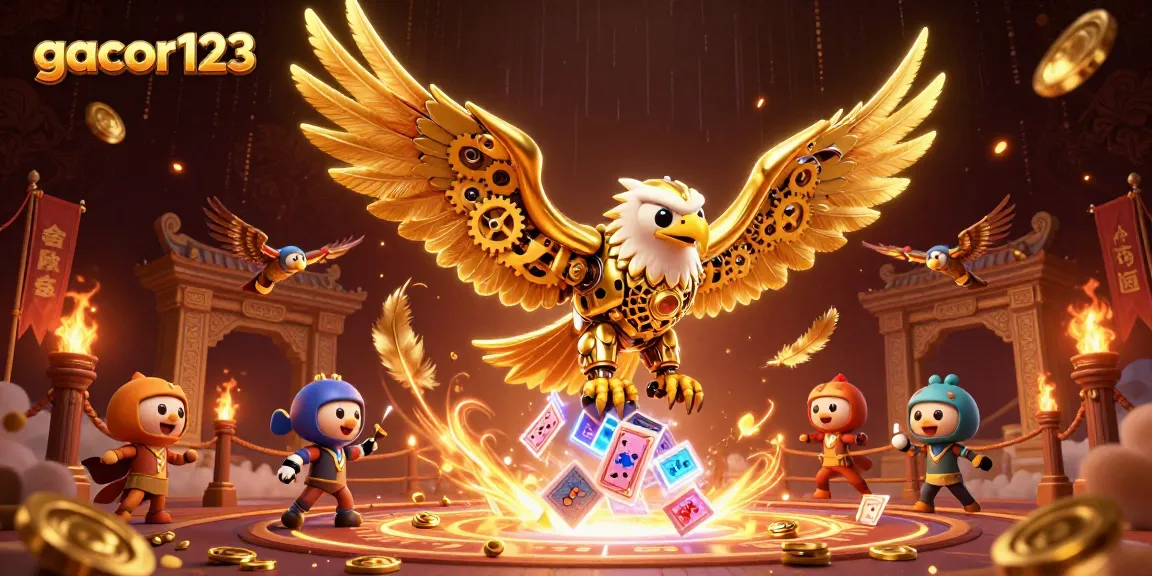 Engage with gacor123 and dive into thrilling slot gameplay with a dynamic 3D illustration.