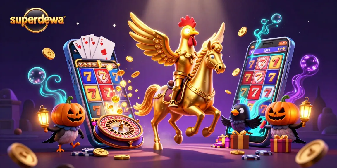 Pengalaman bermain superdewa yang seru dengan elemen slot dan kasino yang berkilauan.