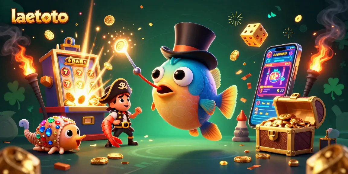 Experience laetoto’s thrilling jackpot fun with colorful characters and exciting game elements in a vibrant casino scene.