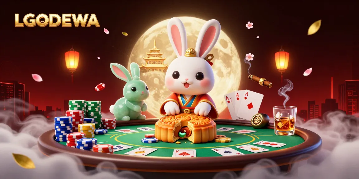 LGODEWA reveals poker chips from mooncakes in an engaging, vibrant lunar casino scene.