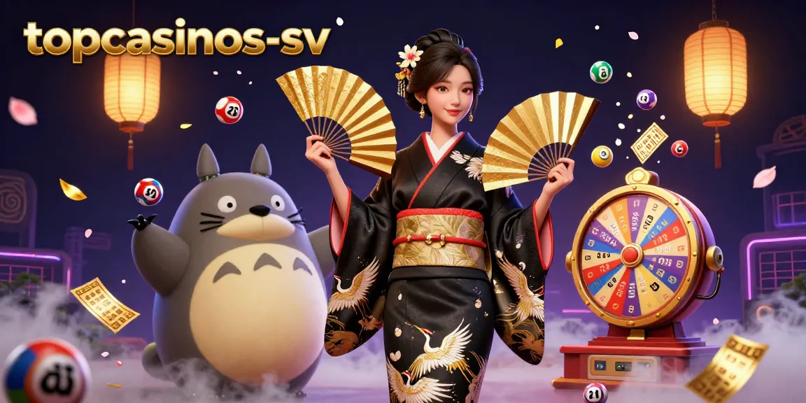 Experience vibrant lottery excitement with topcasinos-sv's dynamic 3D illustration featuring colorful balls and rich Asian themes.