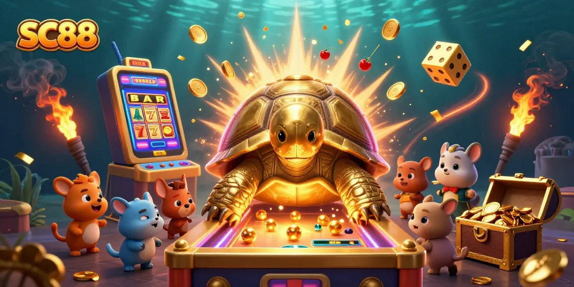 Experience the excitement at SC88 with vivid casino elements and dynamic characters in a thrilling gaming scene.