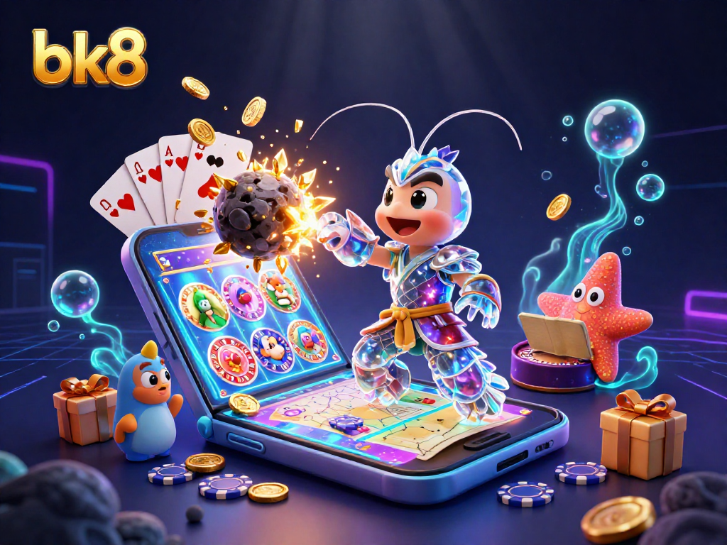 Engage in thrilling gameplay with bk8, featuring an exciting 3D casino scene with animated characters and dynamic gaming elements.