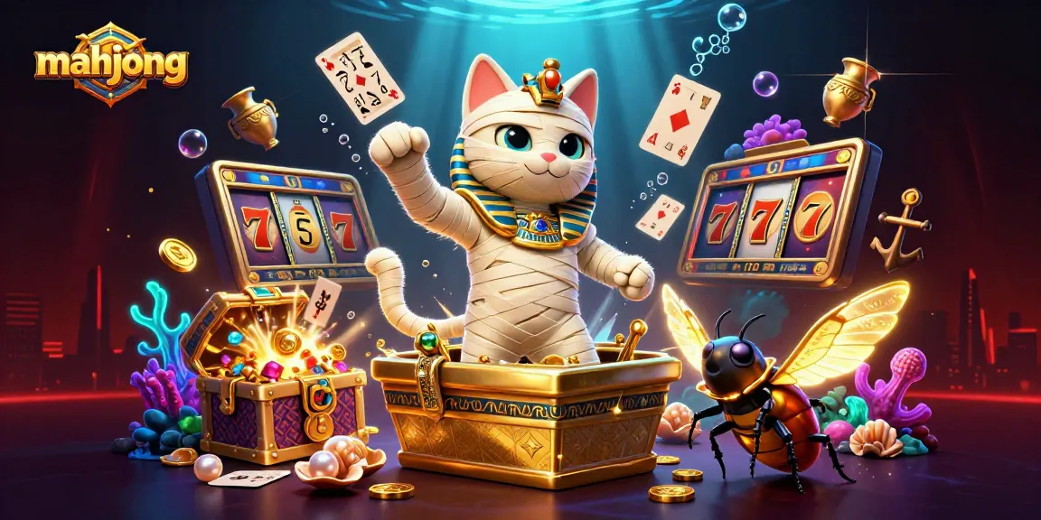 Engage in thrilling mahjong action with 3D characters amid a vibrant casino backdrop.