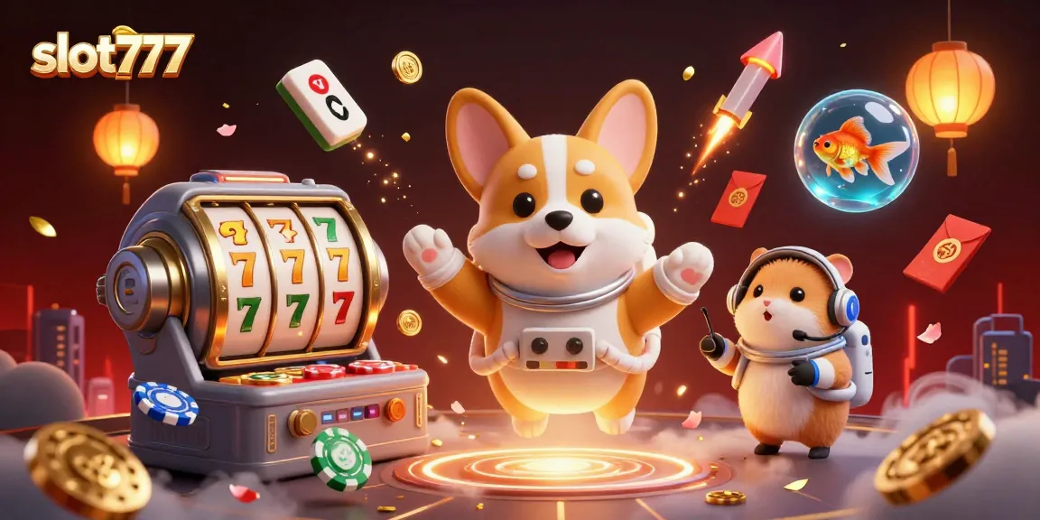 Play exciting slots at slot777 while navigating a vibrant casino scene with engaging characters.