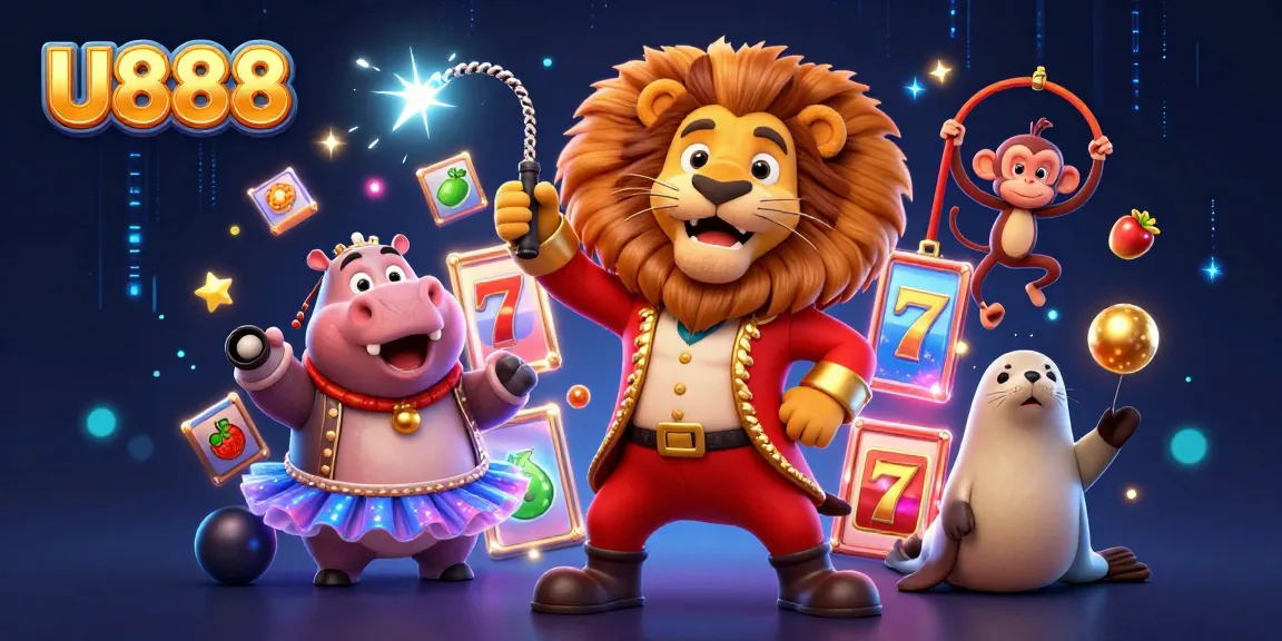 Experience thrilling gameplay at U888 with vibrant casino characters and exciting slot elements.