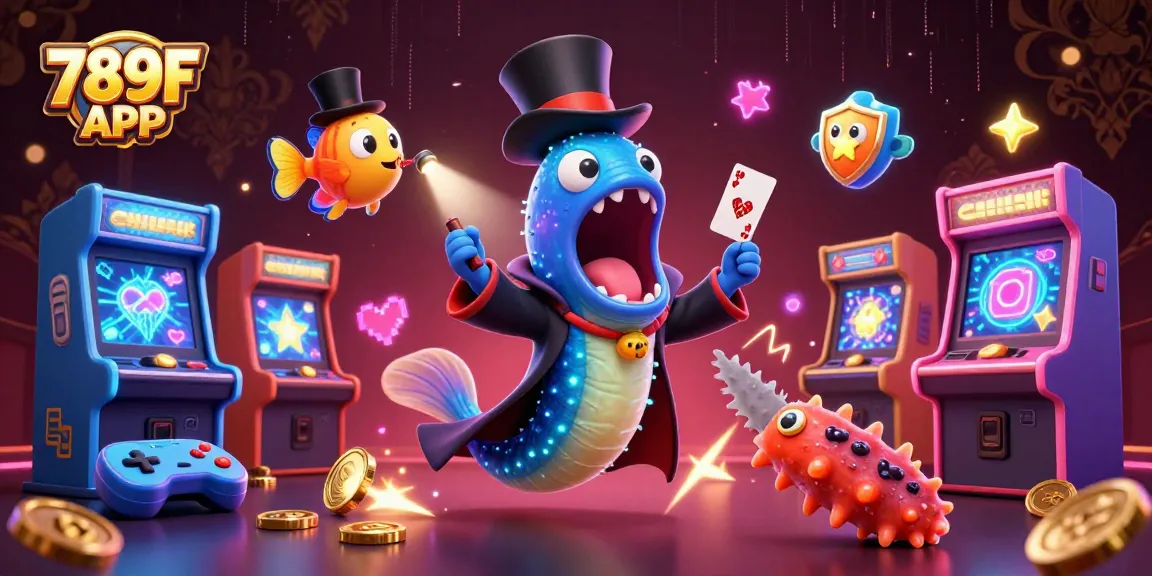 Experience epic gaming with vibrant visuals in 789F APP, showcasing dynamic characters and casino-themed elements.