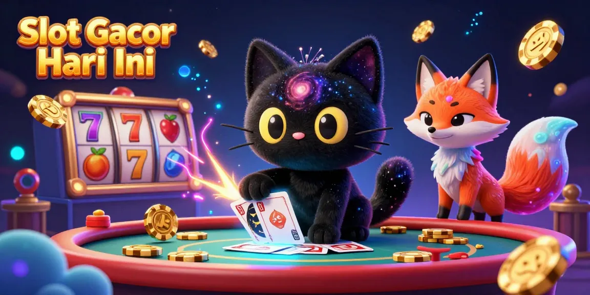 Spin jackpot wins with Slot Gacor Hari Ini in this vibrant cosmic casino scene.