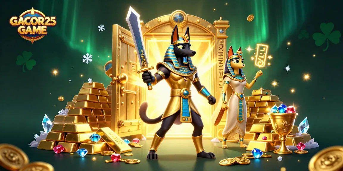 Engage with GACOR25 GAME through exciting slot adventures and dazzling treasures in a vibrant 3D casino scene.