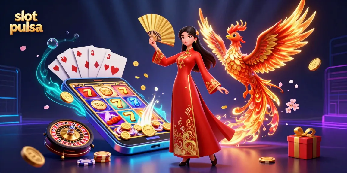 Experience slot pulsa action with vibrant scene of jackpots, enchanting visuals, and captivating characters.