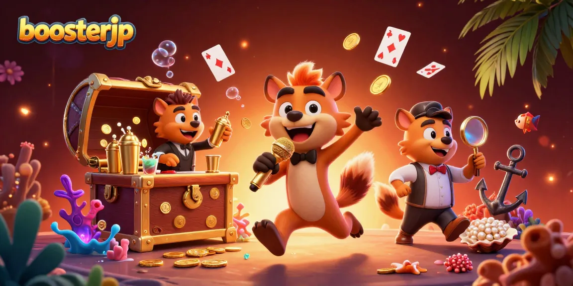 boosterjp offers an exciting scene of hyenas in a comedy casino club, creating laughter and fun.