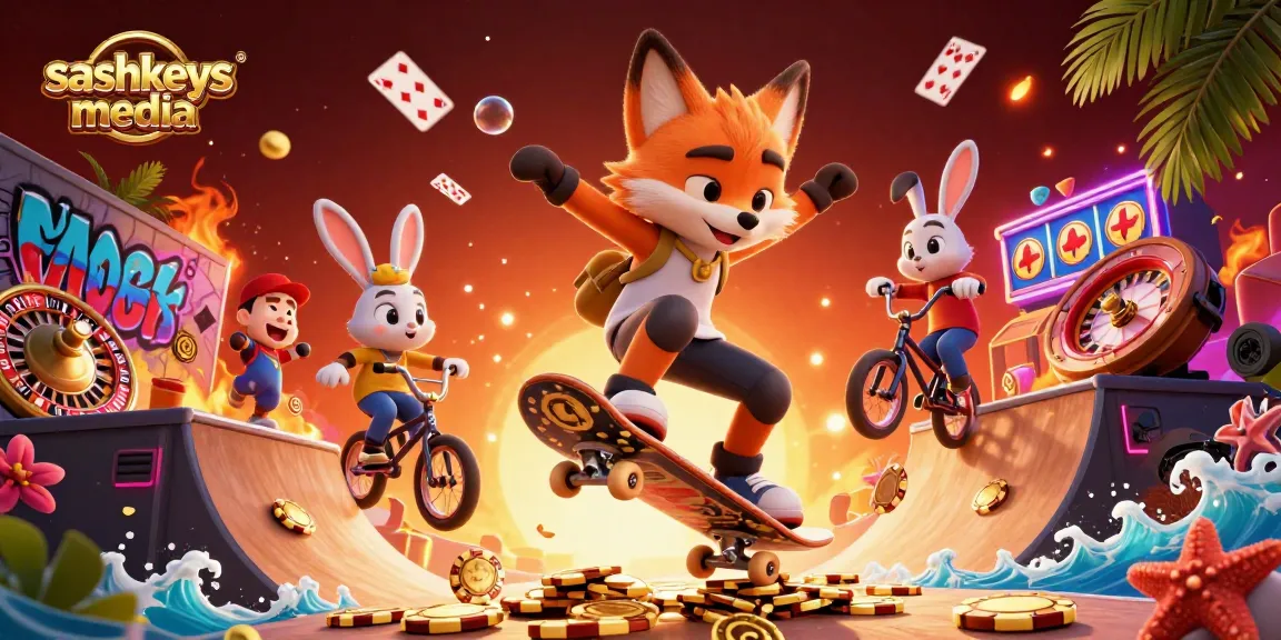 Engage with exciting games at sashkeysmedia, featuring dynamic characters in a lively casino scene.