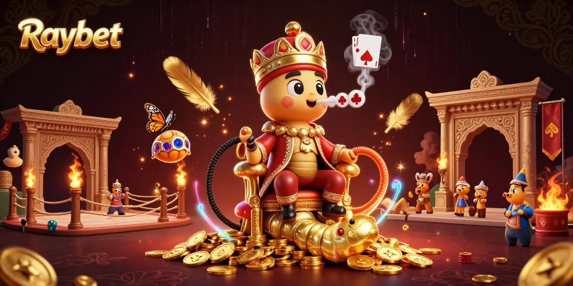 Engage in thrilling action with Raybet at a vibrant casino scene featuring games and golden coins.
