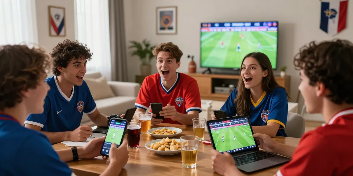 Fans enjoying live matches on ihdsports.com in a cozy setting, showcasing real-time excitement.